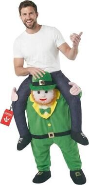 Adult Leprechaun Piggyback Costume Men's Irish St Patricks Day Ride On Halloween